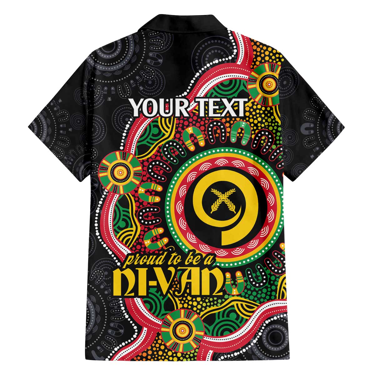 Vanuatu Personalised Family Matching Off The Shoulder Long Sleeve Dress and Hawaiian Shirt Aboriginal Dot Paitnting - Polynesian Pride