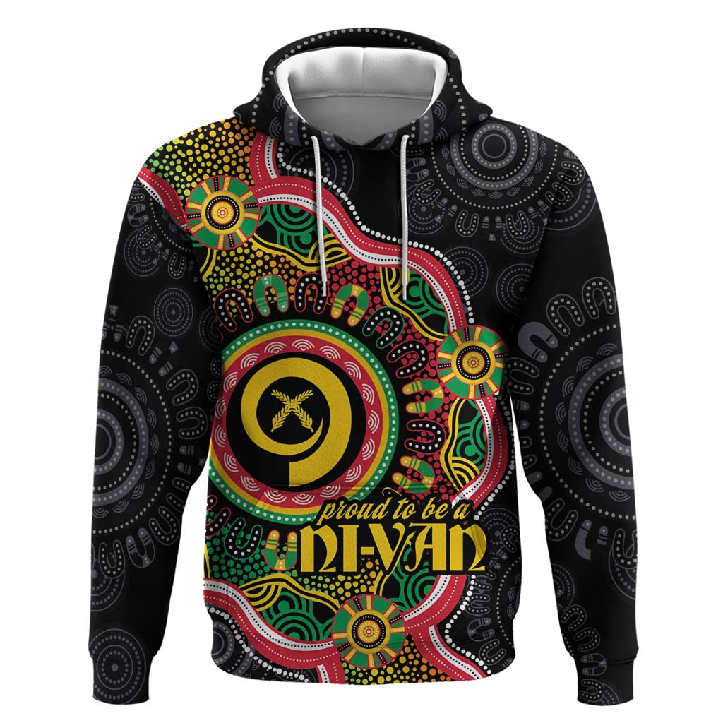 Vanuatu Personalised Hoodie Aboriginal Dot Paitnting LT9 Pullover Hoodie Black - Polynesian Pride