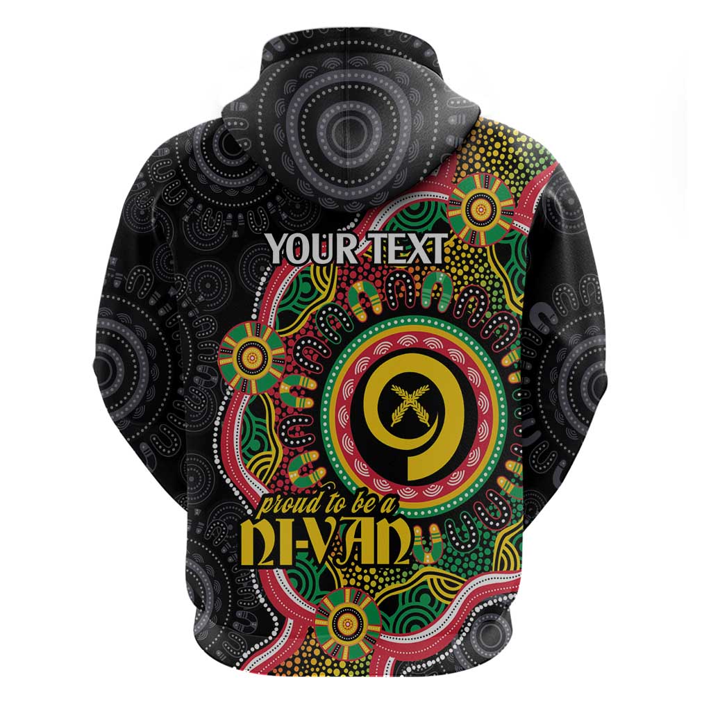 Vanuatu Personalised Hoodie Aboriginal Dot Paitnting LT9 - Polynesian Pride
