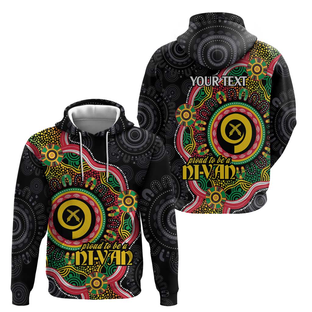 Vanuatu Personalised Hoodie Aboriginal Dot Paitnting LT9 - Polynesian Pride