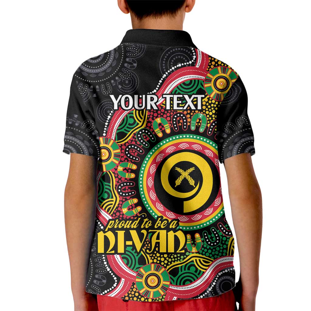 Vanuatu Personalised Kid Polo Shirt Aboriginal Dot Paitnting LT9 - Polynesian Pride