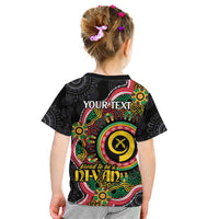 Vanuatu Personalised Kid T Shirt Aboriginal Dot Paitnting - Polynesian Pride