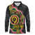 Vanuatu Personalised Long Sleeve Polo Shirt Aboriginal Dot Paitnting - Polynesian Pride