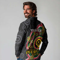 Vanuatu Personalised Long Sleeve Polo Shirt Aboriginal Dot Paitnting LT9 - Polynesian Pride