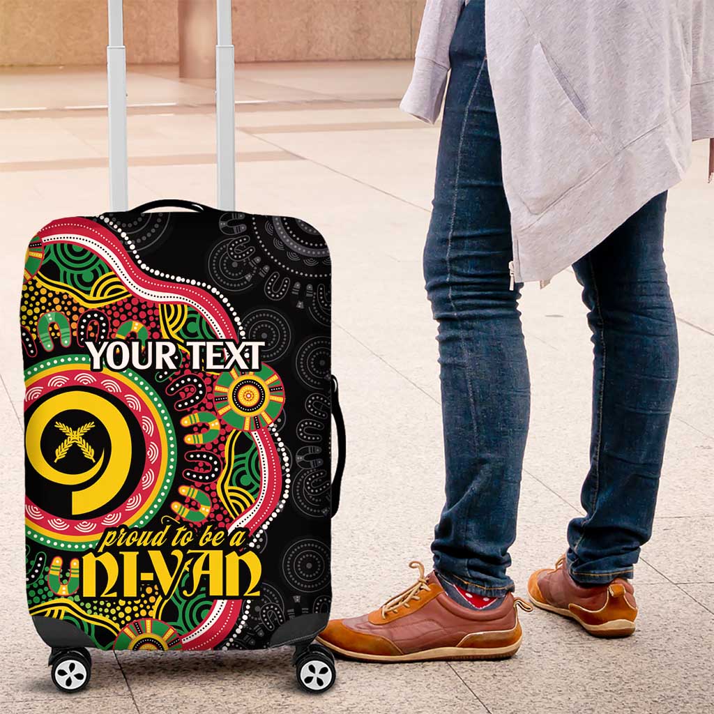 Vanuatu Personalised Luggage Cover Aboriginal Dot Paitnting - Polynesian Pride