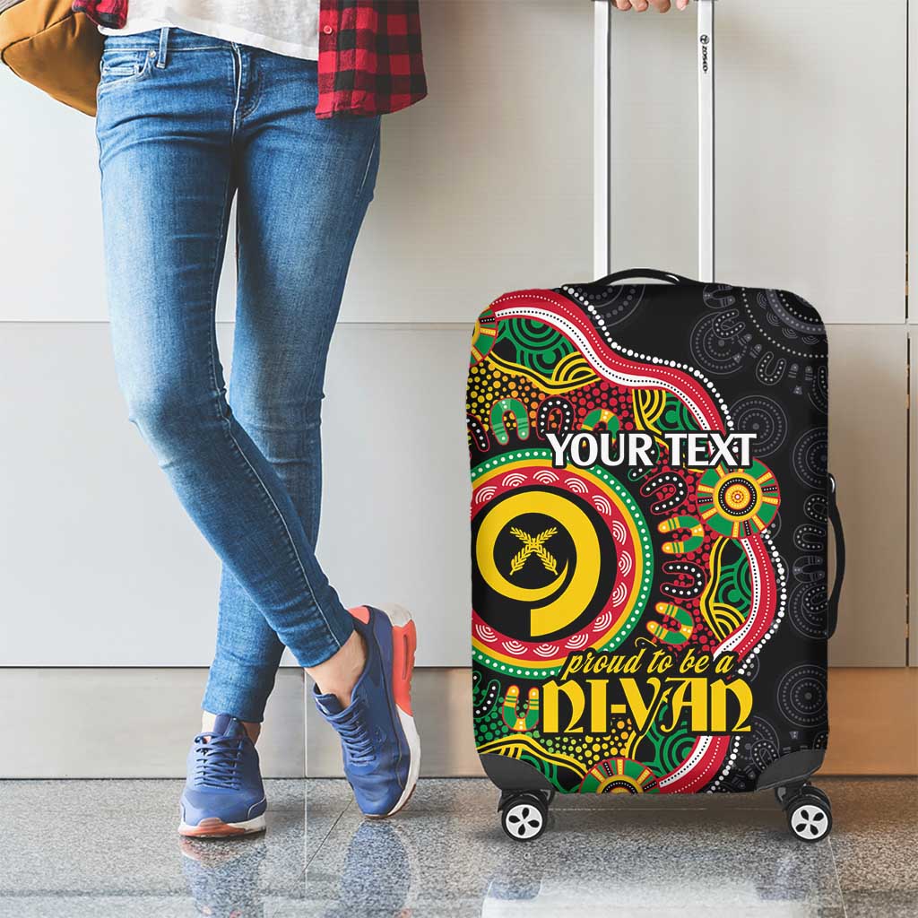 Vanuatu Personalised Luggage Cover Aboriginal Dot Paitnting - Polynesian Pride