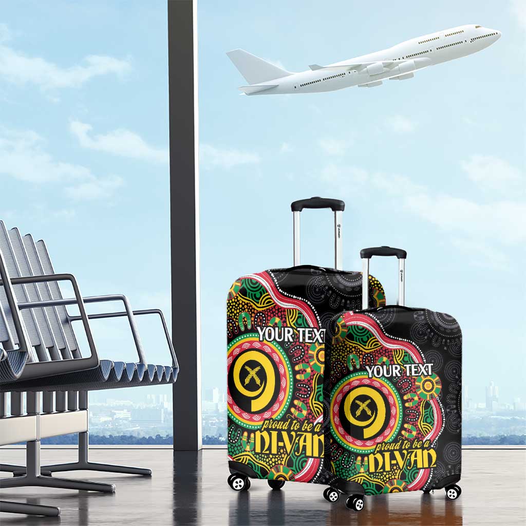 Vanuatu Personalised Luggage Cover Aboriginal Dot Paitnting - Polynesian Pride