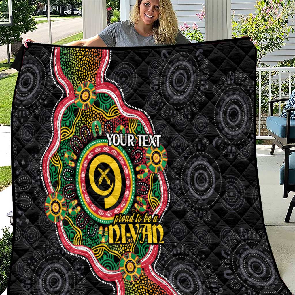 Vanuatu Personalised Quilt Aboriginal Dot Paitnting - Polynesian Pride