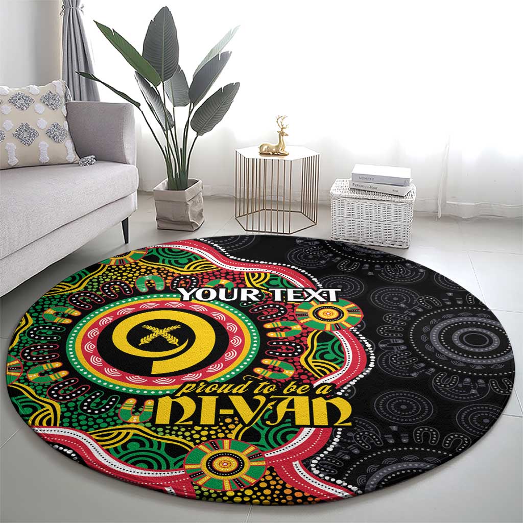 Vanuatu Personalised Round Carpet Aboriginal Dot Paitnting - Polynesian Pride
