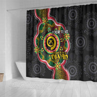 Vanuatu Personalised Shower Curtain Aboriginal Dot Paitnting - Polynesian Pride