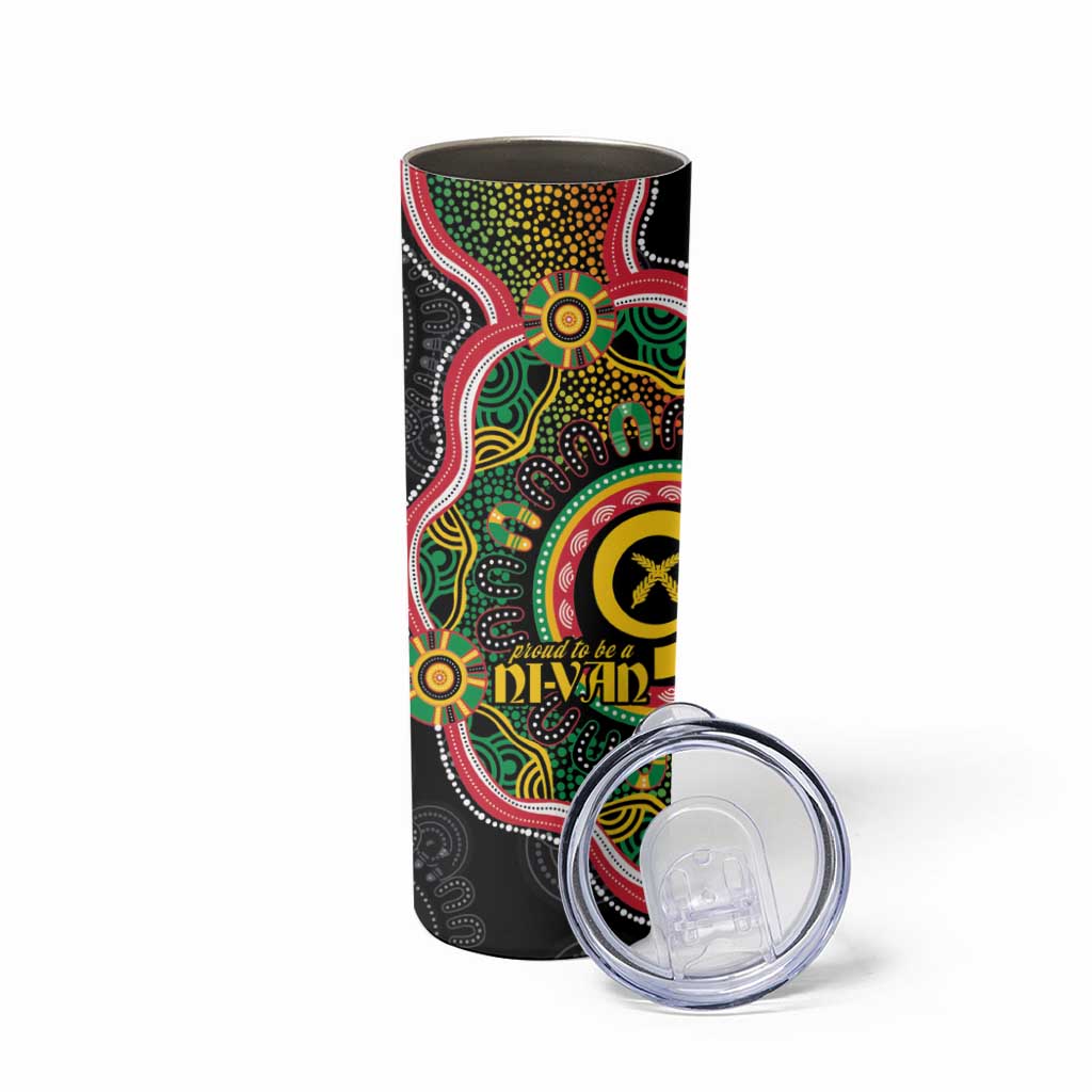 Vanuatu Personalised Skinny Tumbler Aboriginal Dot Paitnting LT9 - Polynesian Pride