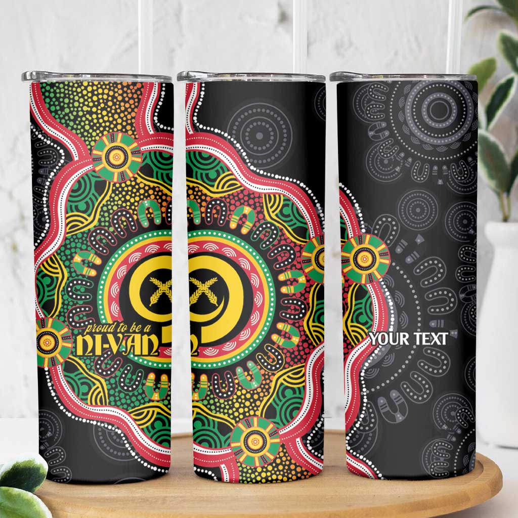 Vanuatu Personalised Skinny Tumbler Aboriginal Dot Paitnting LT9 - Polynesian Pride