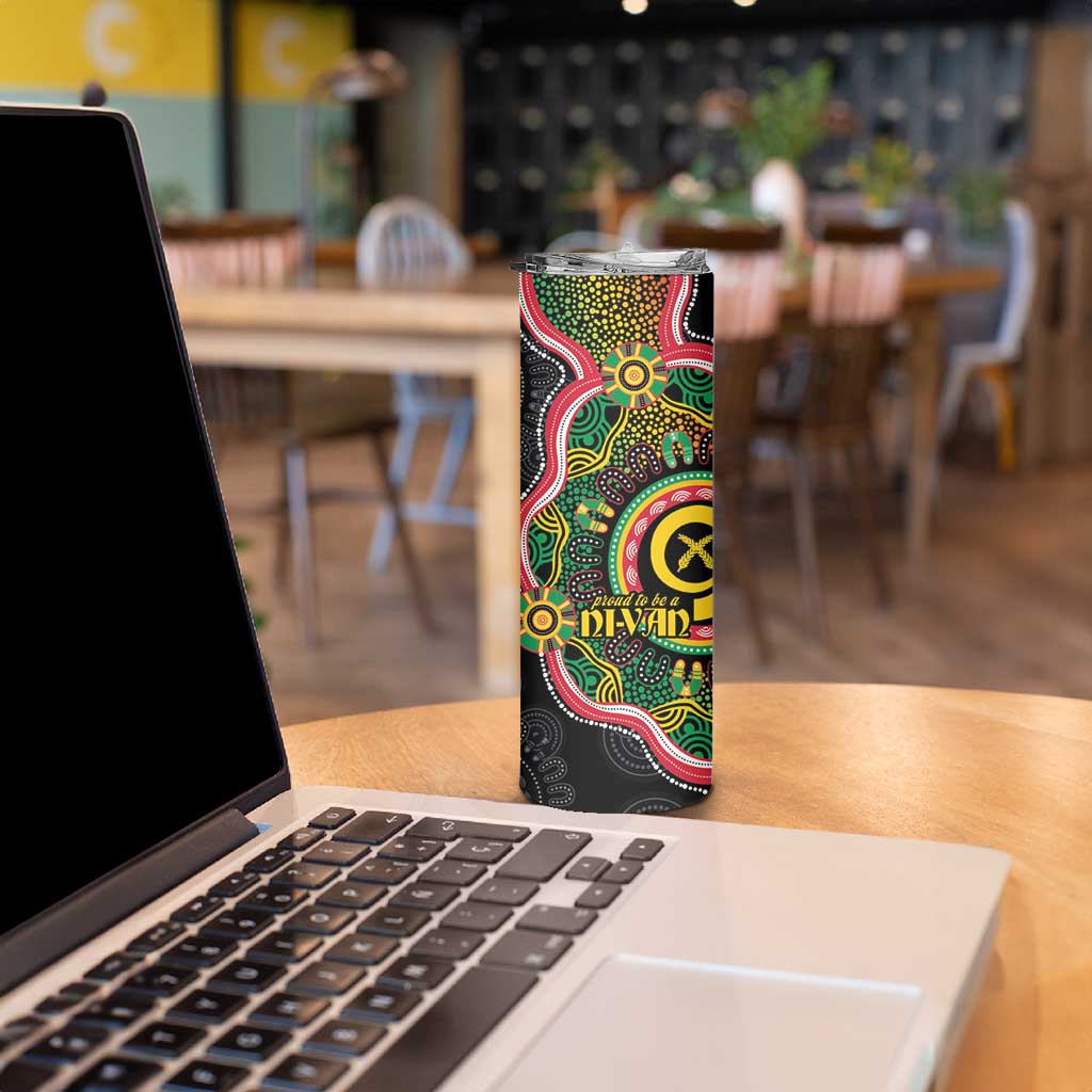 Vanuatu Personalised Skinny Tumbler Aboriginal Dot Paitnting LT9 - Polynesian Pride