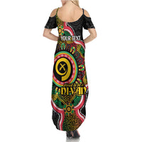 Vanuatu Personalised Summer Maxi Dress Aboriginal Dot Paitnting - Polynesian Pride