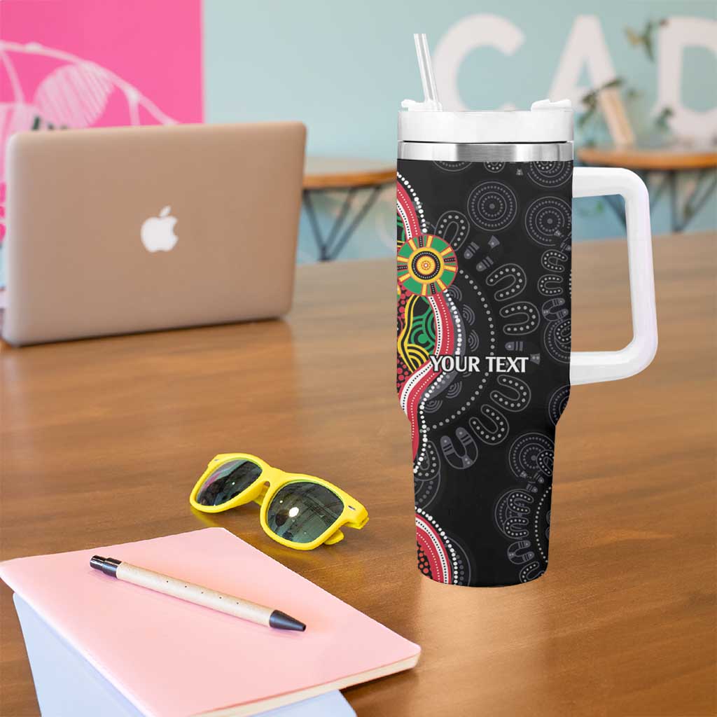 Vanuatu Personalised Tumbler With Handle Aboriginal Dot Paitnting - Polynesian Pride