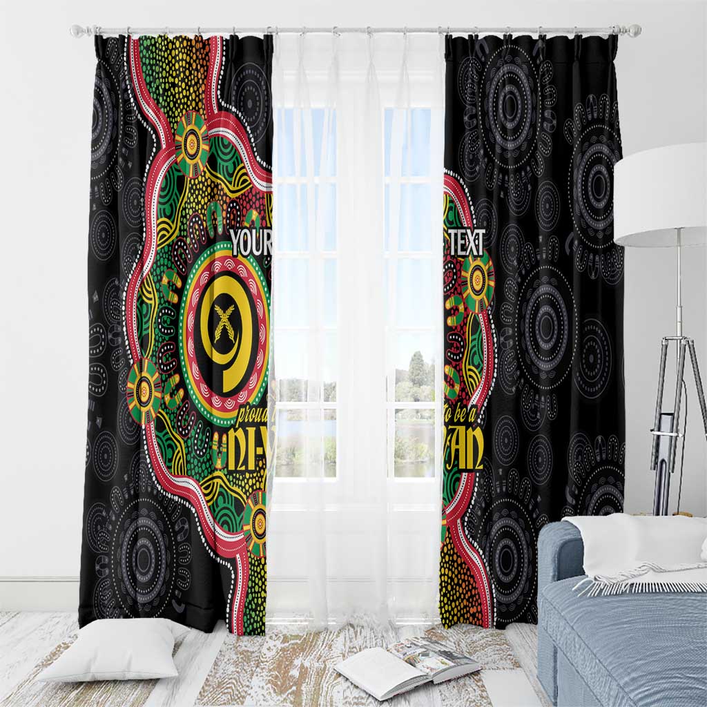 Vanuatu Personalised Window Curtain Aboriginal Dot Paitnting - Polynesian Pride
