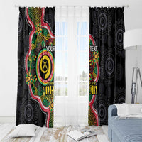 Vanuatu Personalised Window Curtain Aboriginal Dot Paitnting - Polynesian Pride