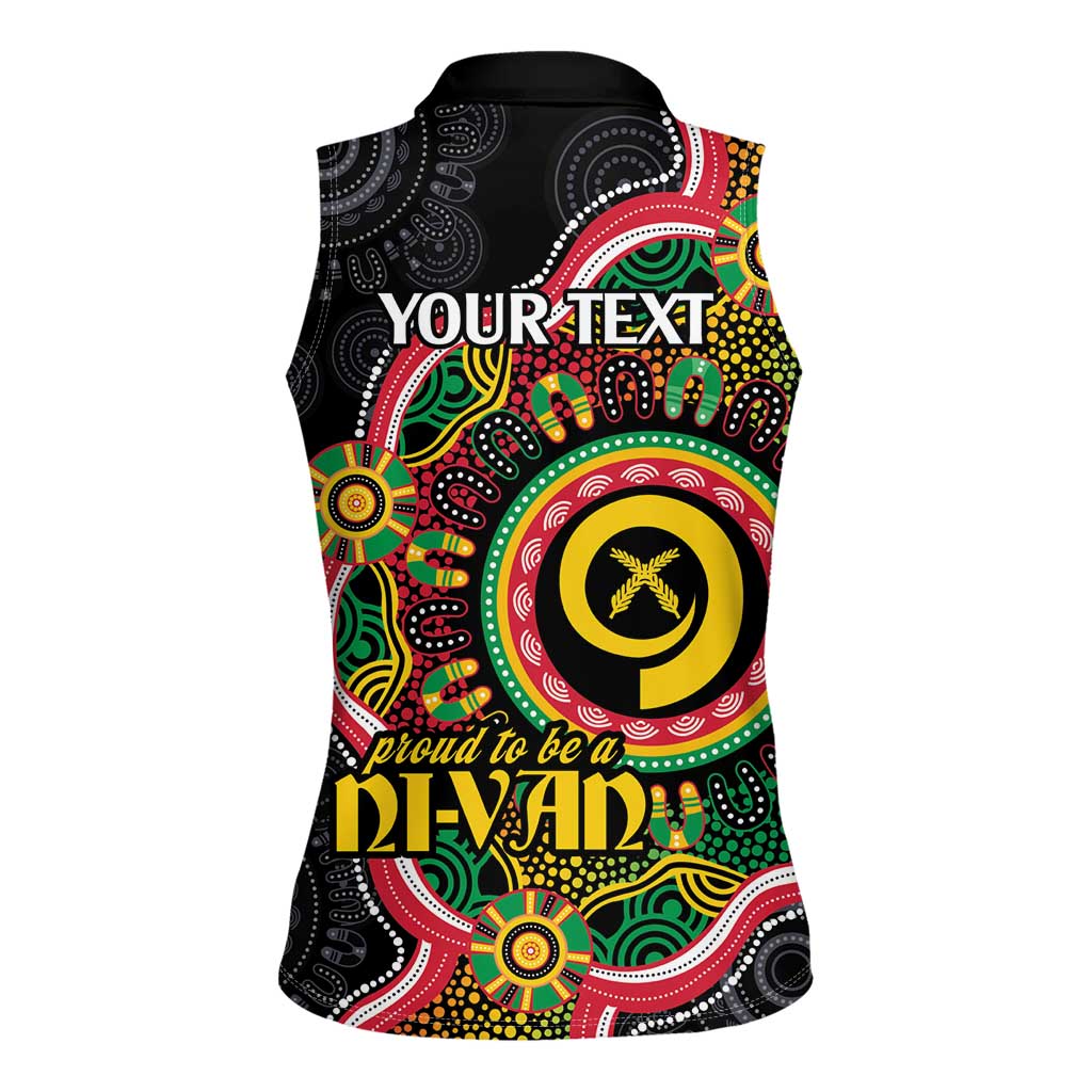 Vanuatu Personalised Women Sleeveless Polo Shirt Aboriginal Dot Paitnting LT9 - Polynesian Pride