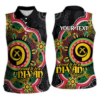 Vanuatu Personalised Women Sleeveless Polo Shirt Aboriginal Dot Paitnting LT9 - Polynesian Pride