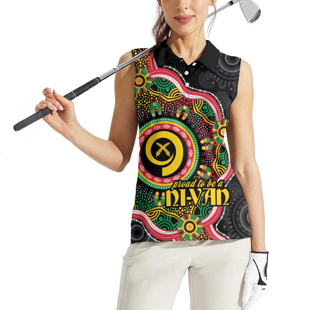 Vanuatu Personalised Women Sleeveless Polo Shirt Aboriginal Dot Paitnting LT9 - Polynesian Pride