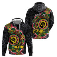 Vanuatu Personalised Zip Hoodie Aboriginal Dot Paitnting - Polynesian Pride