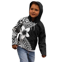 Lotu Tamaiti White Sunday Kid Hoodie Pacific Plumeria Flowers - Black Version LT9 - Polynesian Pride