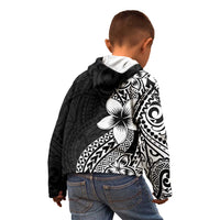 Lotu Tamaiti White Sunday Kid Hoodie Pacific Plumeria Flowers - Black Version LT9 - Polynesian Pride