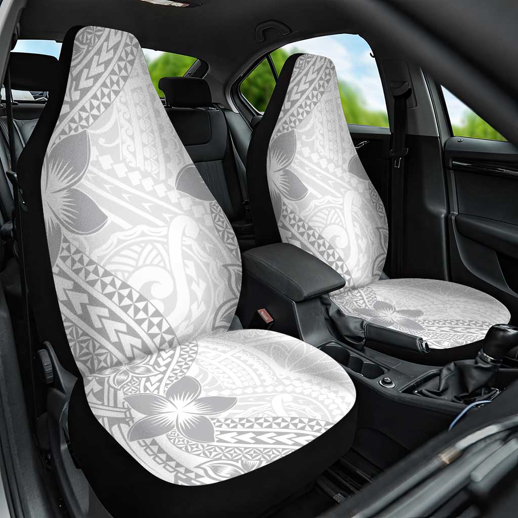 Lotu Tamaiti White Sunday Car Seat Cover Pacific Plumeria Flowers - White Version