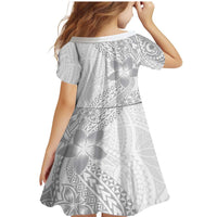 Lotu Tamaiti White Sunday Family Matching Mermaid Dress and Hawaiian Shirt Pacific Plumeria Flowers - White Version