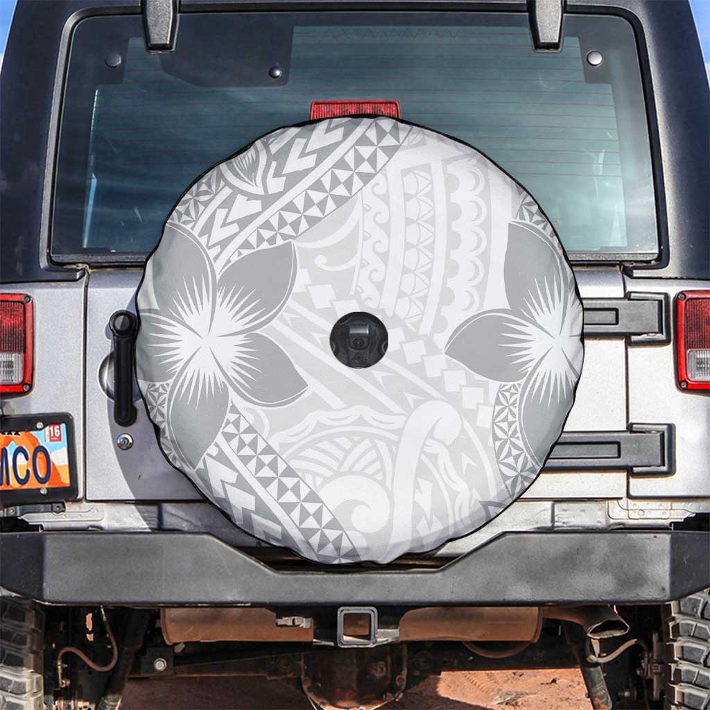 Lotu Tamaiti White Sunday Spare Tire Cover Pacific Plumeria Flowers - White Version LT9 White - Polynesian Pride