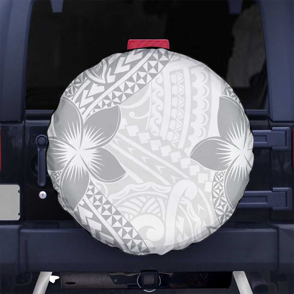Lotu Tamaiti White Sunday Spare Tire Cover Pacific Plumeria Flowers - White Version LT9 - Polynesian Pride