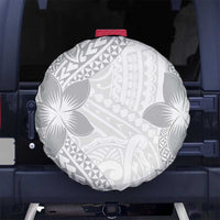 Lotu Tamaiti White Sunday Spare Tire Cover Pacific Plumeria Flowers - White Version LT9 - Polynesian Pride