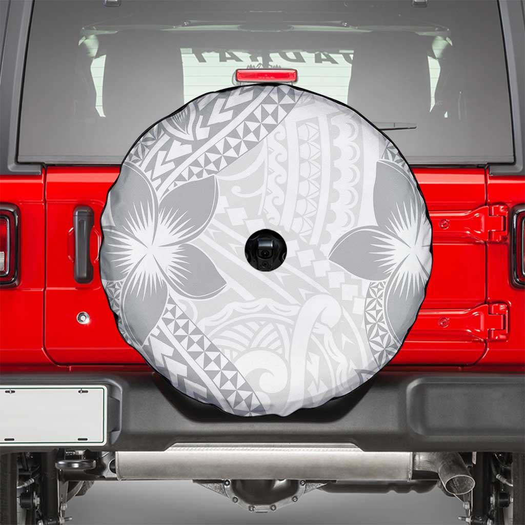 Lotu Tamaiti White Sunday Spare Tire Cover Pacific Plumeria Flowers - White Version LT9 - Polynesian Pride