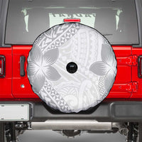 Lotu Tamaiti White Sunday Spare Tire Cover Pacific Plumeria Flowers - White Version LT9 - Polynesian Pride