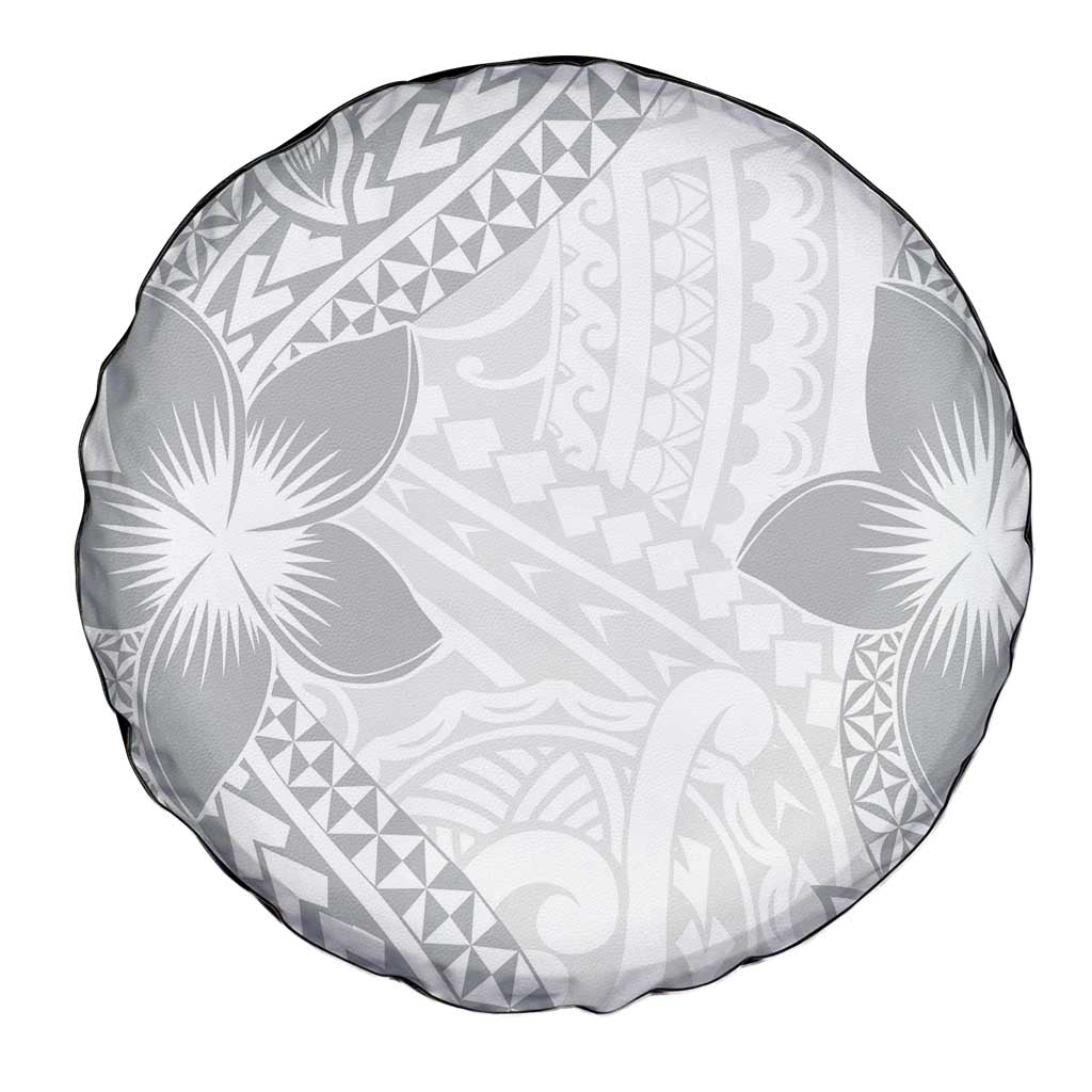 Lotu Tamaiti White Sunday Spare Tire Cover Pacific Plumeria Flowers - White Version LT9 - Polynesian Pride