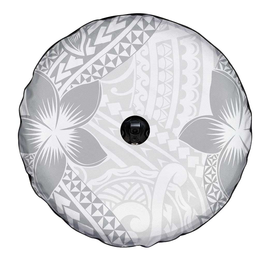 Lotu Tamaiti White Sunday Spare Tire Cover Pacific Plumeria Flowers - White Version LT9 - Polynesian Pride