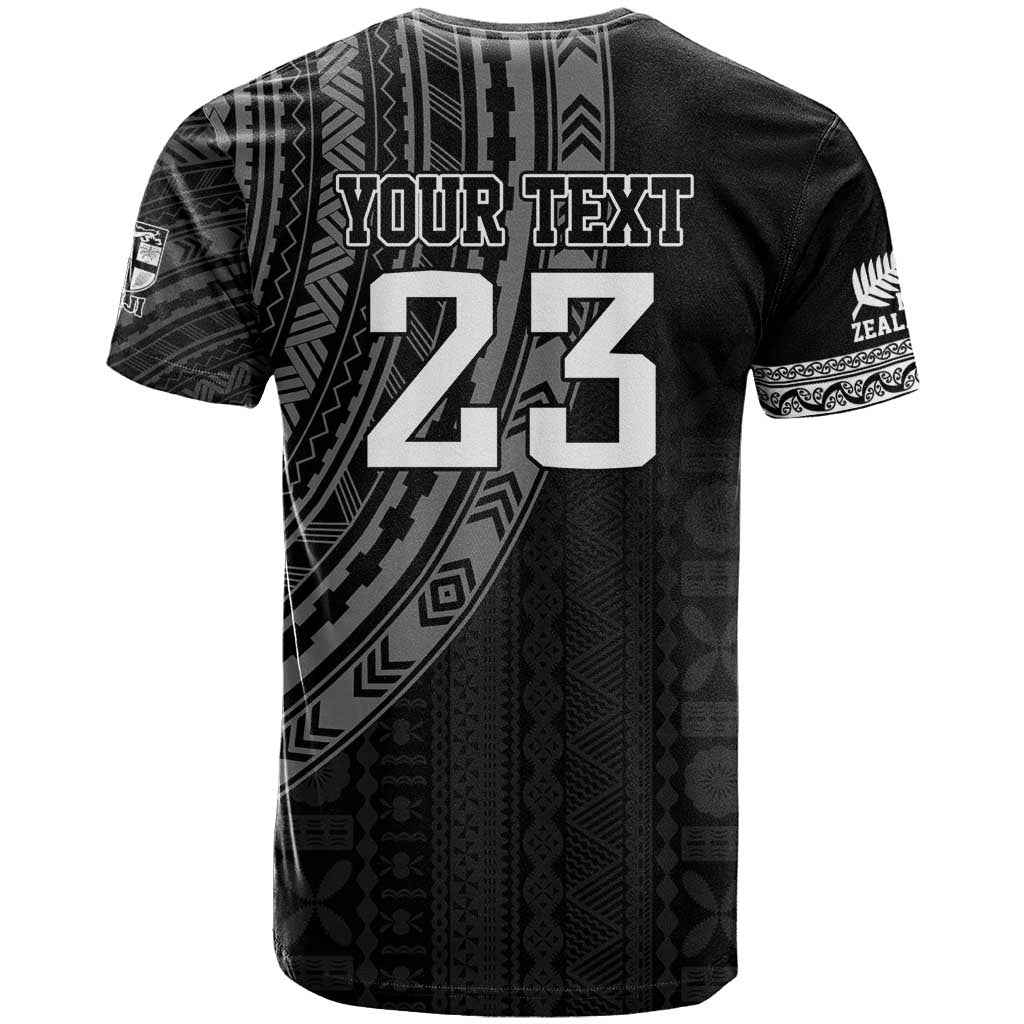 Custom Fiji New Zealand Rugby T Shirt Make History Together