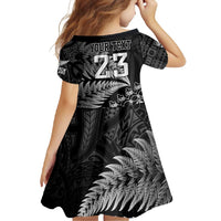 Custom Fiji New Zealand Rugby Family Matching Long Sleeve Bodycon Dress and Hawaiian Shirt Cibi Dance with Black Fern