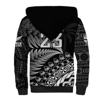 Custom Fiji New Zealand Rugby Sherpa Hoodie Cibi Dance with Black Fern
