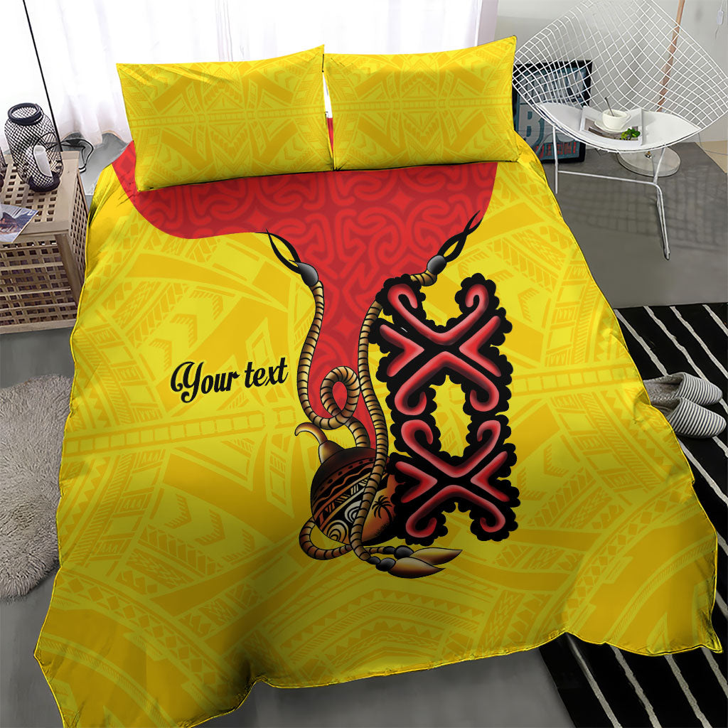 Personalised Papua New Guinea Oro Necklace Bedding Set Gold Melanesia Traditional Pattern
