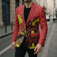 Personalised Papua New Guinea Oro Necklace Blazer Gold Melanesia Traditional Pattern