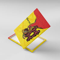 Personalised Papua New Guinea Oro Necklace Canvas Wall Art Gold Melanesia Traditional Pattern