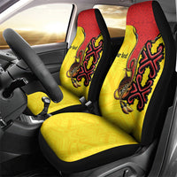 Personalised Papua New Guinea Oro Necklace Car Seat Cover Gold Melanesia Traditional Pattern