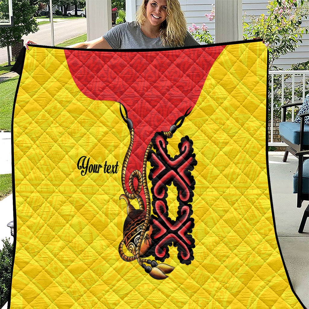 Personalised Papua New Guinea Oro Necklace Quilt Gold Melanesia Traditional Pattern LT9 Gold - Polynesian Pride