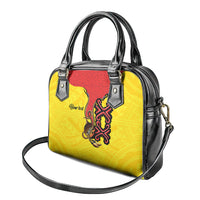 Personalised Papua New Guinea Oro Necklace Shoulder Handbag Gold Melanesia Traditional Pattern