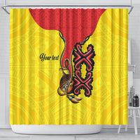 Personalised Papua New Guinea Oro Necklace Shower Curtain Gold Melanesia Traditional Pattern