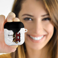 Personalised Papua New Guinea Oro Necklace AirPods Case Black Melanesia Traditional Pattern