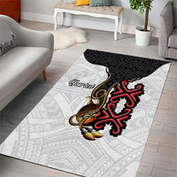 Personalised Papua New Guinea Oro Necklace Area Rug Black Melanesia Traditional Pattern