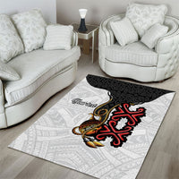 Personalised Papua New Guinea Oro Necklace Area Rug Black Melanesia Traditional Pattern