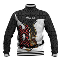 Personalised Papua New Guinea Oro Necklace Baseball Jacket Black Melanesia Traditional Pattern LT9 - Polynesian Pride